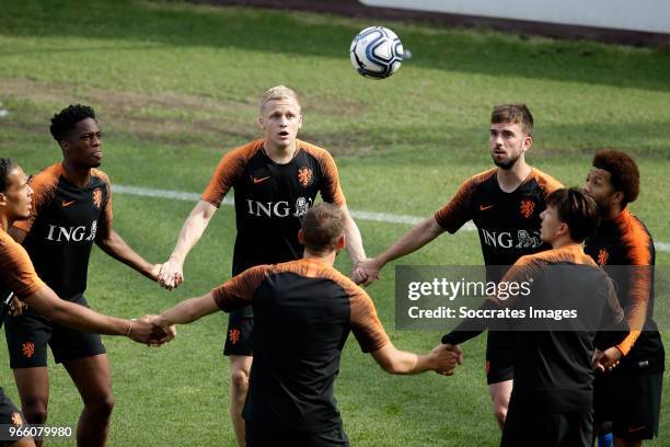 Terence Kongolo of Holland, Donny van de Beek of Holland, Davy Propper of Holland, Tonny Vilhena of Holland during the Training Holland at the Stadio...