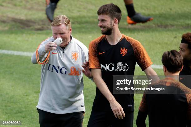 Coach Ronald Koeman of Holland, Davy Propper of Holland during the Training Holland at the Stadio Filadelfia on June 2, 2018 in Turin Italy