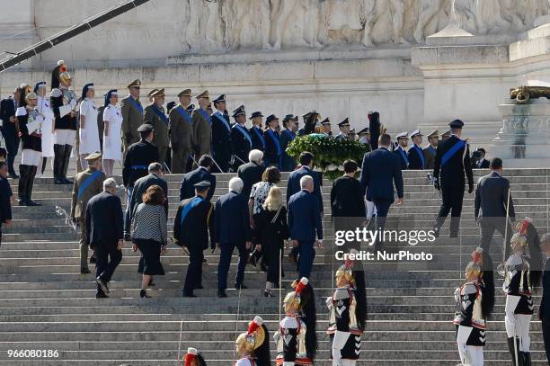 Sergio Mattarella during a ceremony marking the anniversary of the Italian Republic , on June 2, 2018 in Rome during the Republic Day ceremony