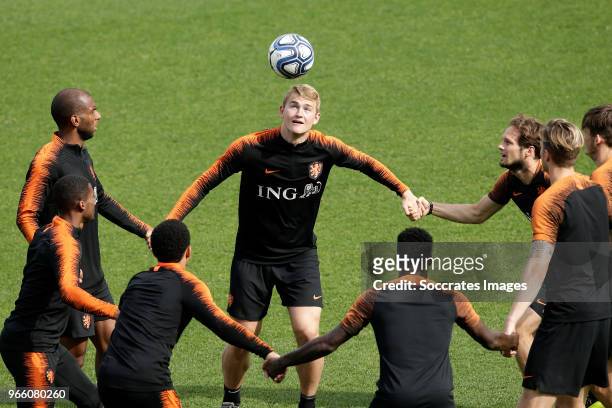 Ryan Babel of Holland, Matthijs de Ligt of Holland, Daley Blind of Holland during the Training Holland at the Stadio Filadelfia on June 2, 2018 in...