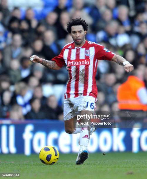 Jermaine Pennant of Stoke City in action during the Barclays Premier League match between Birmingham City and Stoke City at St Andrews on February...