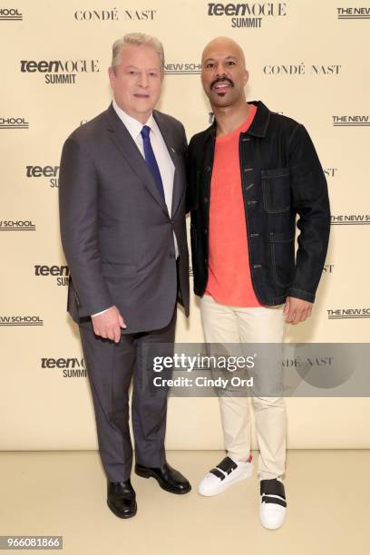 Former US Vice President Al Gore and Common attend Teen Vogue Summit 2018: #TurnUp - Day 2 at The New School on June 2, 2018 in New York City.