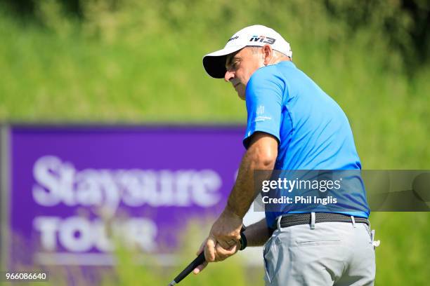Paul McGinley of Irelandin action during Day Two of The Shipco Masters Promoted by Simons Golf Club at Simon's Golf Club on June 2, 2018 in...