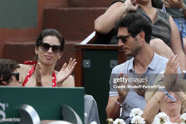 Actors Maiwenn Le Besco and Jeremie Elkaim attend the 2018 French Open - Day Seven at Roland Garros on June 2, 2018 in Paris, France.