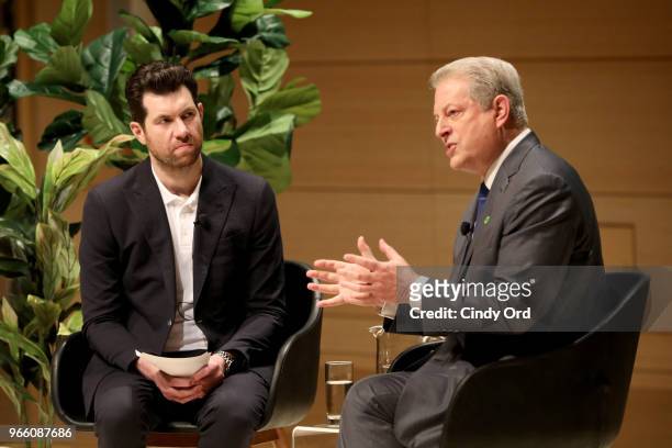 Billy Eichner and Former Vice President of the United States Al Gore speak onstage during Teen Vogue Summit 2018: #TurnUp - Day 2 at The New School...
