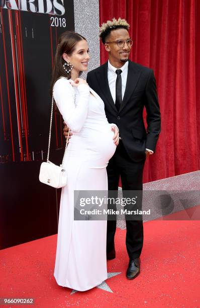 Helen Flanagan and Scott Sinclair attend the British Soap Awards 2018 at Hackney Empire on June 2, 2018 in London, England.