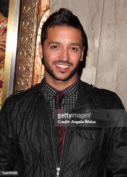 Personality Jai Rodriguez attends the opening night of 'The Color Purple' at the Pantages Theatre on February 11, 2010 in Hollywood, California.