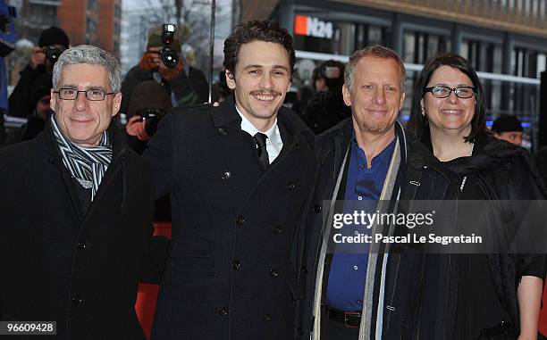 Director Robert Epstein, actor James Franco, director Jeffrey Friedmann and producer Elizabeth Redleaf attend the 'Howl' Premiere during day two of...