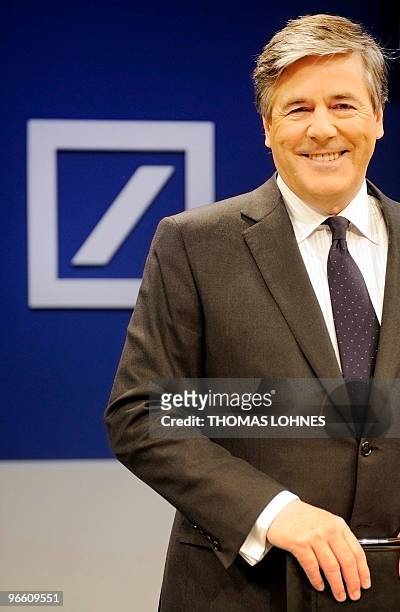 Deutsche Bank CEO Josef Ackermann addresses a results press conference for 2009 in Berlin on February 4, 2010. Deutsche Bank, Germany's biggest...