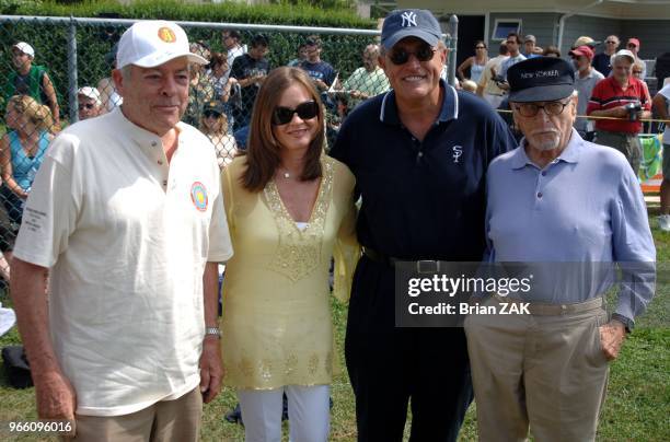 Rudolf Giuliani and Judy Nathan at The 57th annual Artists and Writers Softball Game held at Herrick Park in East Hampton BRIAN ZAK.