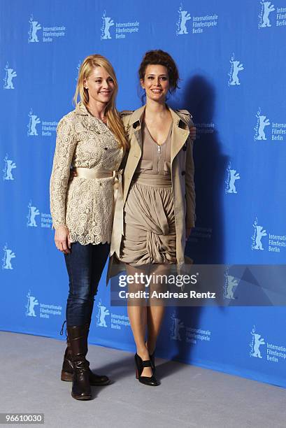 Actress Belen Rueda and Angie Cepeda attend the 'El Mal Ajeno' Photocall during day two of the 60th Berlin International Film Festival at the Grand...