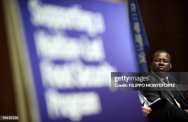 Haitian Agriculture Minister Joanas Gue listens during a meeting with the three Rome-based UN food agencies, Food and Agriculture Organisation ,...