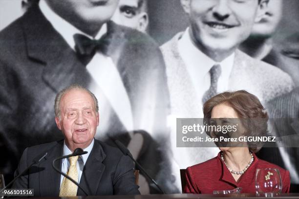 King Juan Carlos and Queen Sofia attend the Opening of the exhibition 'Maranon and his time '.