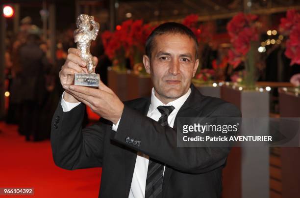 Actor Nazif Mujic win the silver bear best actor award at Closing ceremony at the 63rd Berlinale International Film Festival on February 12, 2013 in...