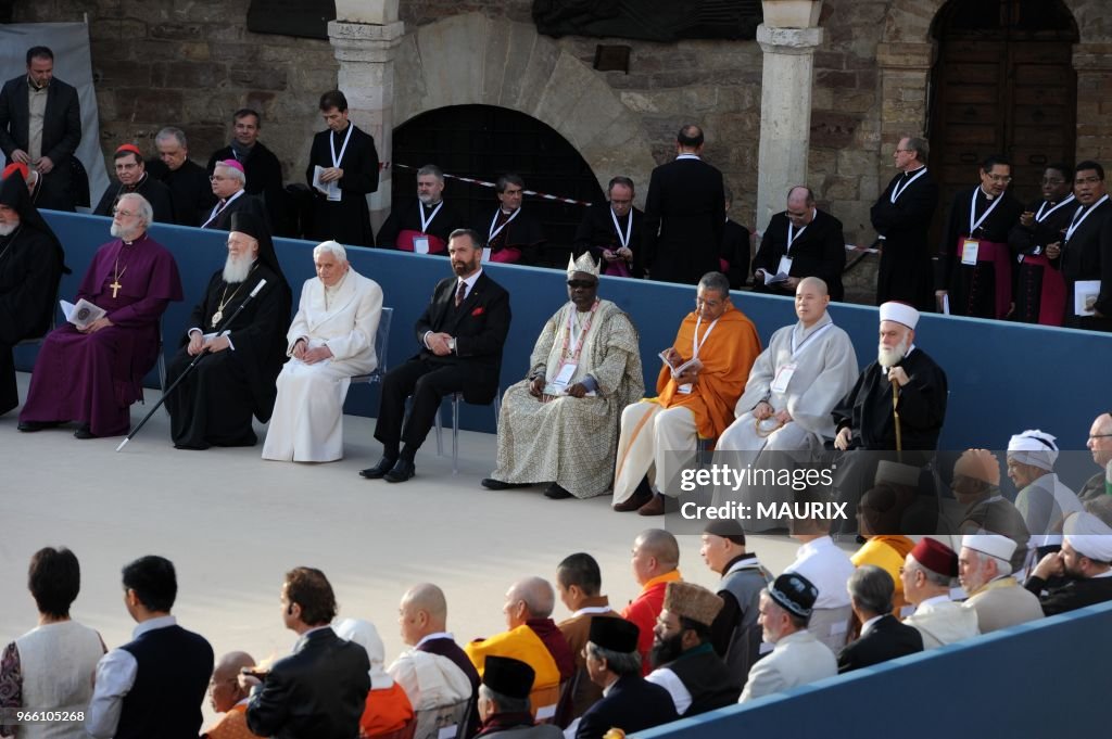 Pope Benedict XVI At A Religious Peace Gathering In Assisi