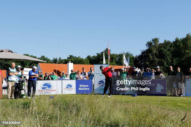 Jose Maria Olazabal of Spain in action during Day Two of The Shipco Masters Promoted by Simons Golf Club at Simon's Golf Club on June 2, 2018 in...
