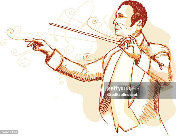 illustrazioni stock, clip art, cartoni animati e icone di tendenza di conduttore di orchestra - classical theater