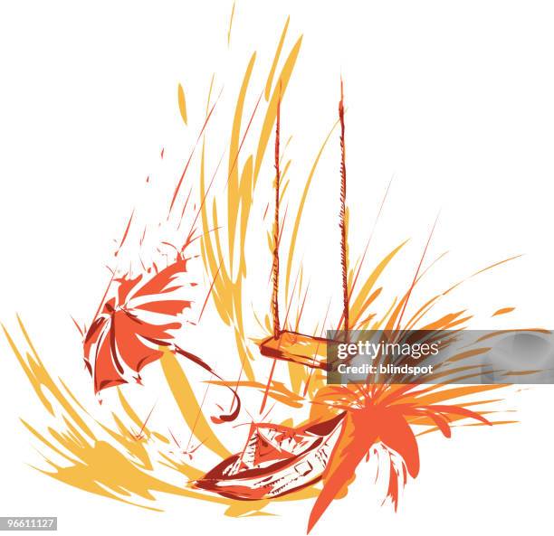 raining paint - empty swing stock illustrations