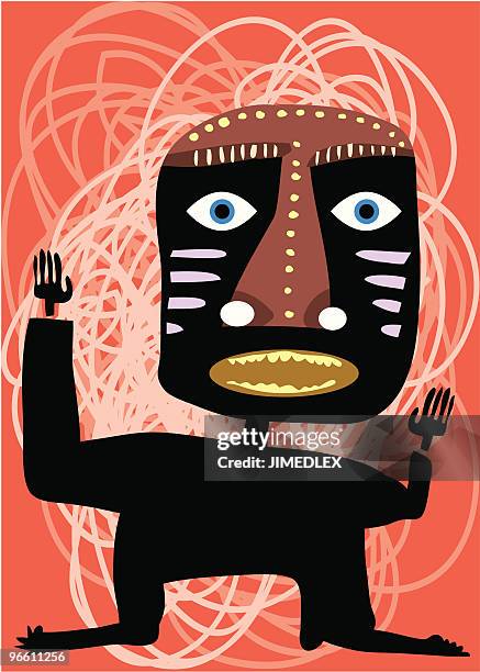tribal design - theater masks stock illustrations