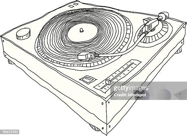 turntable - record player stock illustrations