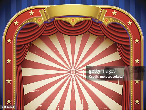 illustrations, cliparts, dessins animés et icônes de fond de cirque - rideau de scène