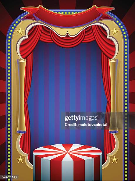 ilustraciones, imágenes clip art, dibujos animados e iconos de stock de circus etapa de - circo