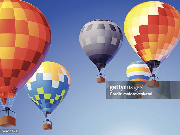 flying colors - hot air balloon stock illustrations