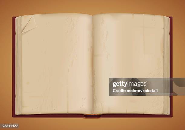 stockillustraties, clipart, cartoons en iconen met antique book - vintage-brown-background