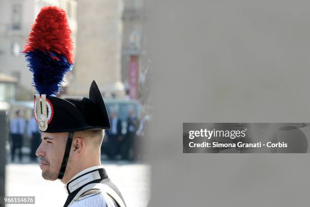 Carabinieri during the ceremony for the anniversary of the Italian Republic ,on June 2, 2018 in Rome Italy.