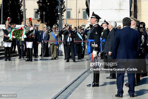 Italian President Sergio Mattarella during the ceremony for the anniversary of the Italian Republic ,on June 2, 2018 in Rome Italy.