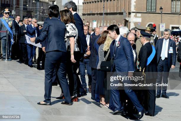 Italian Premier Giuseppe Conte attends the ceremony for the anniversary of the Italian Republic ,on June 2, 2018 in Rome Italy.