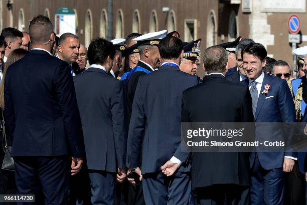 Italian Premier Giuseppe Conte attends the ceremony for the anniversary of the Italian Republic ,on June 2, 2018 in Rome Italy.
