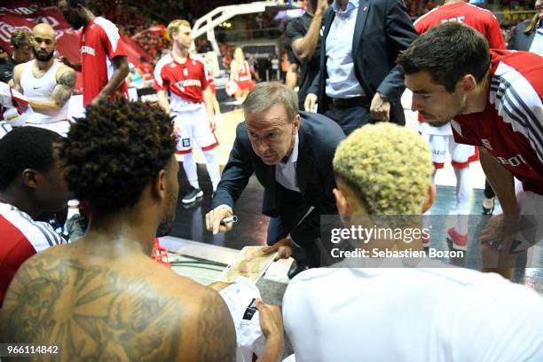 Vincent Collet head coach of Strasbourg during the Jeep Elite match between Strasbourg and Le Mans on June 2, 2018 in Strasbourg, France.