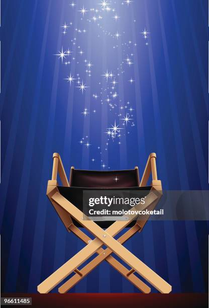 director's chair - chair spotlight stock illustrations