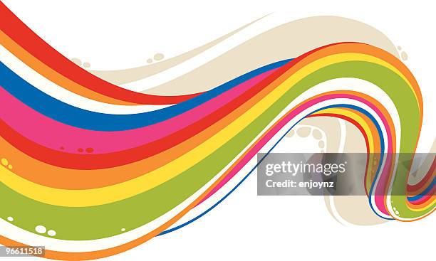 ilustraciones, imágenes clip art, dibujos animados e iconos de stock de rainbow de flujo - swirl