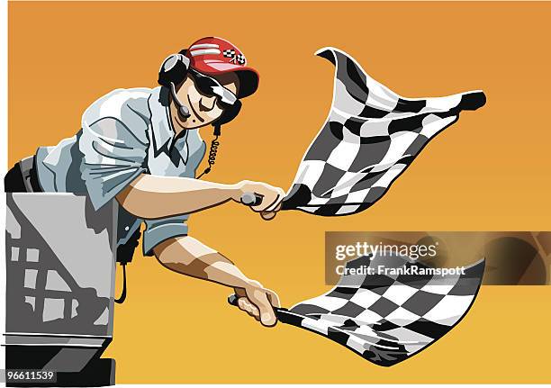checkered flag - auto racing stock illustrations