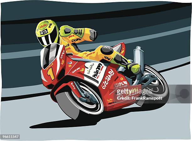 motorradrennen - motorbike racing stock-grafiken, -clipart, -cartoons und -symbole