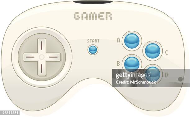 generic wireless gamepad - console controller on white stock illustrations