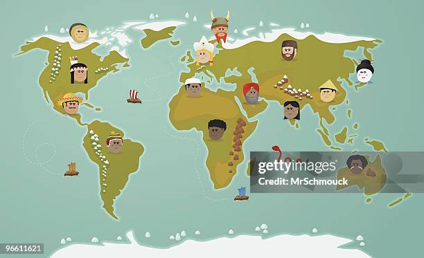 world civilization - india tribal people stock illustrations