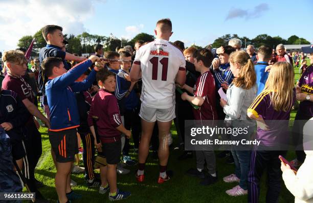 Wexford , Ireland - 2 June 2018; Joe Canning of Galway signs autographs following the Leinster GAA Hurling Senior Championship Round 4 match between...