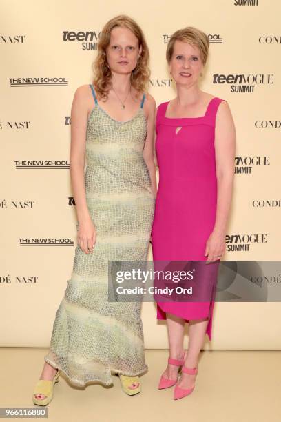 Hanne Gaby Odiele and Cynthia Nixon attend Teen Vogue Summit 2018: #TurnUp - Day 2 at The New School on June 2, 2018 in New York City.