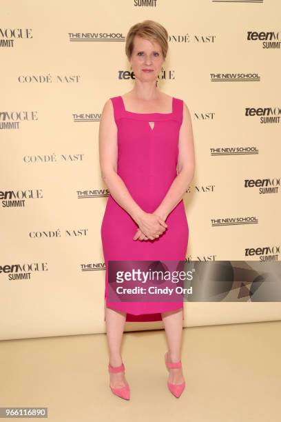 Cynthia Nixon attends Teen Vogue Summit 2018: #TurnUp - Day 2 at The New School on June 2, 2018 in New York City.