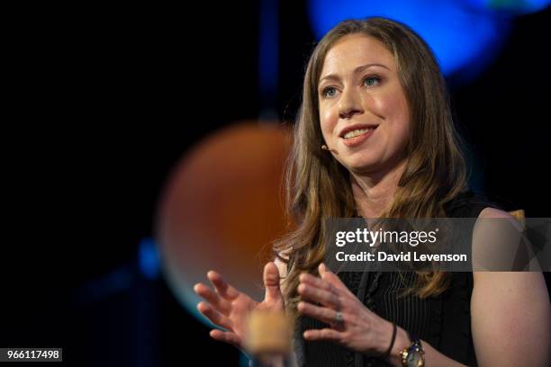 Chelsea Clinton at the Hay Festival on June 2, 2018 in Hay-on-Wye, Wales.