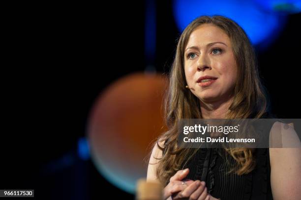 Chelsea Clinton at the Hay Festival on June 2, 2018 in Hay-on-Wye, Wales.