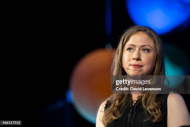 Chelsea Clinton at the Hay Festival on June 2, 2018 in Hay-on-Wye, Wales.