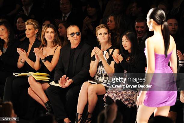 Singer Faith Hill, Fashion Director of Elle and Marie Claire Nina Garcia, designer Michael Kors and model Heidi Klum attend Project Runway Fall 2010...