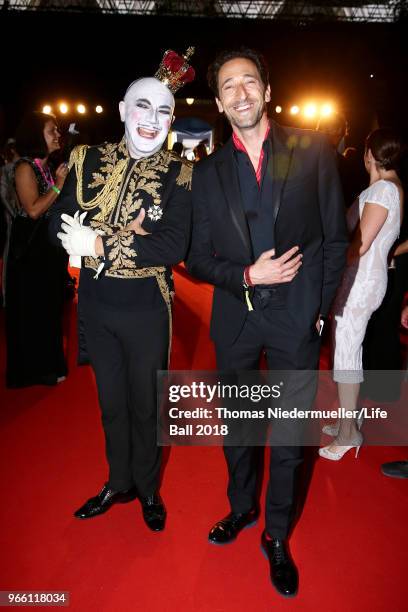 Adrien Brody and Principe Maurice attend the LIFE+ Solidarity Gala prior to the Life Ball at City Hall on June 2, 2018 in Vienna, Austria. The Life...