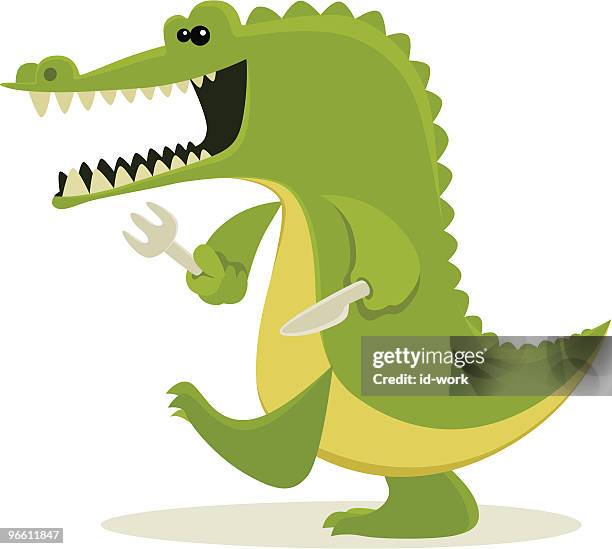 hungry crocodile - go crazy stock illustrations