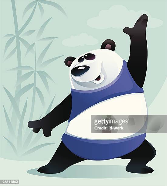 happy panda - panda stock illustrations