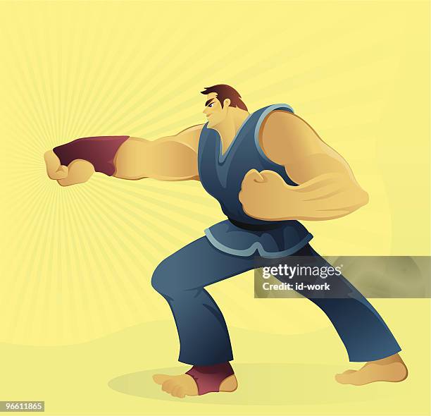 punching - kickboxing stock illustrations
